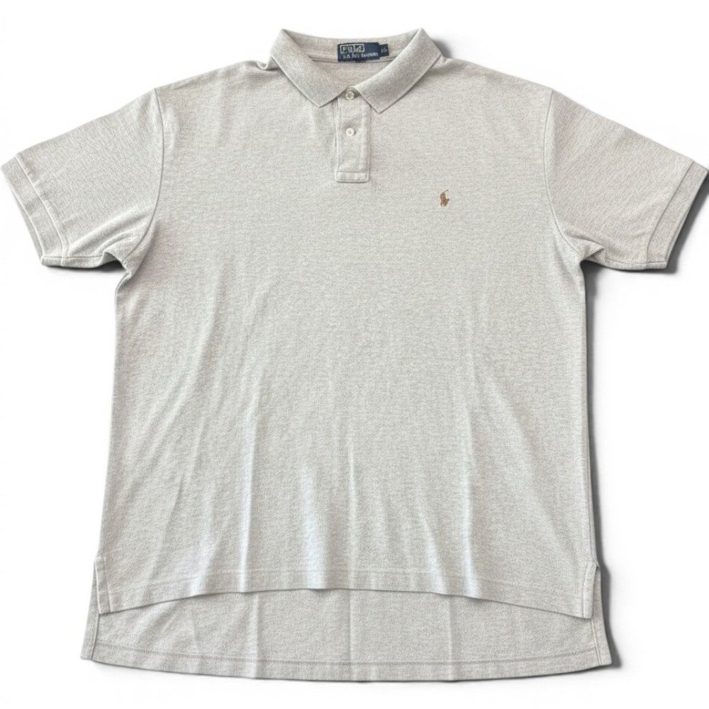 Polo Ralph Lauren Mens XL Gray Classic Fit Cotton Short Sleeve Polo Shirt VTG